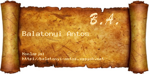 Balatonyi Antos névjegykártya